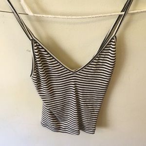 Brandy Melville ribbed long bra tank v neck